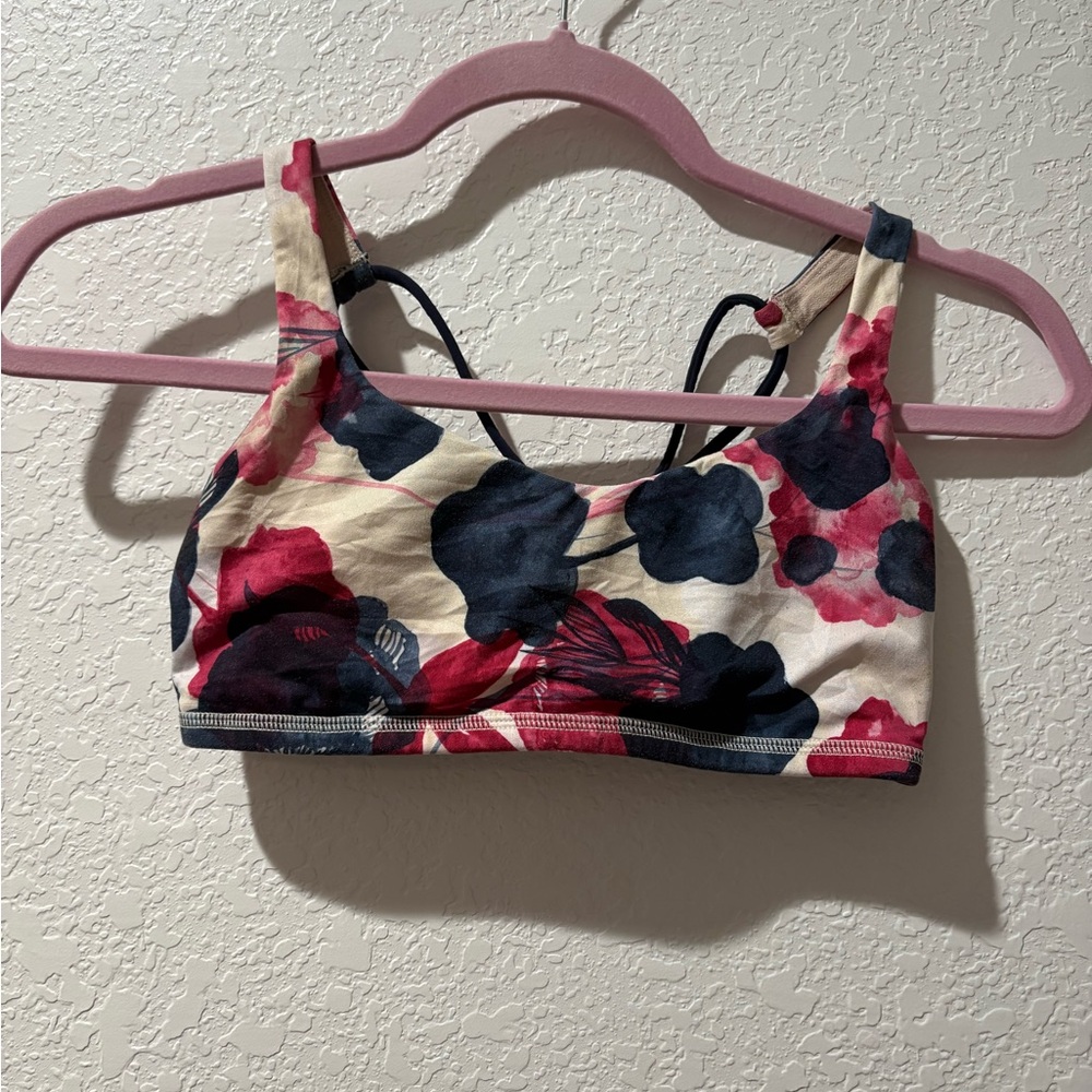 lululemon athletica Floral Sports Bra - Red, Black, Cream
